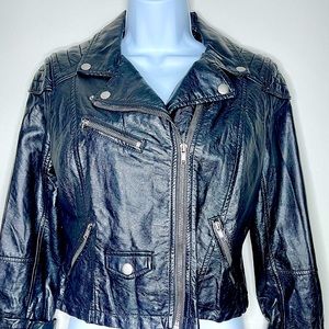 Divided Faux Leather Moto Jacket, Size 8